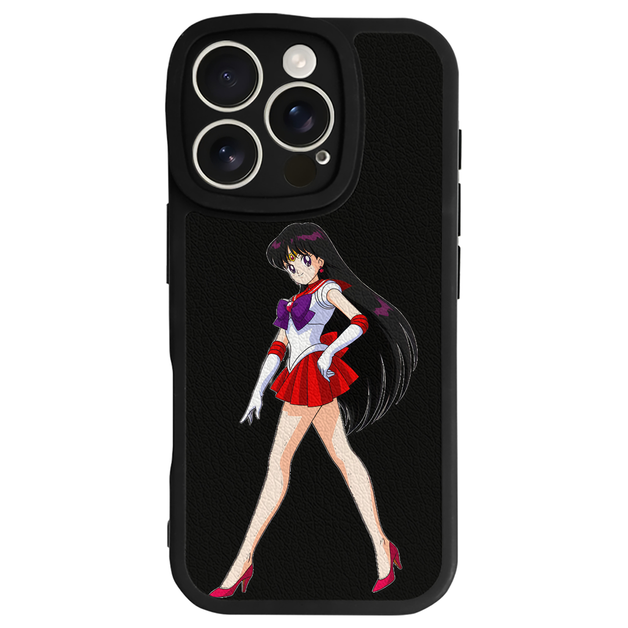 （画像用） 美少女戦士セーラームーン 火野レイ ひの レイ Sailor Moon Hino Rei （セーラーマーズ,Sailor Mars） 【iPhone 16シリーズ対応】シリコンスマホケース（レザー調） 材質：シリコン